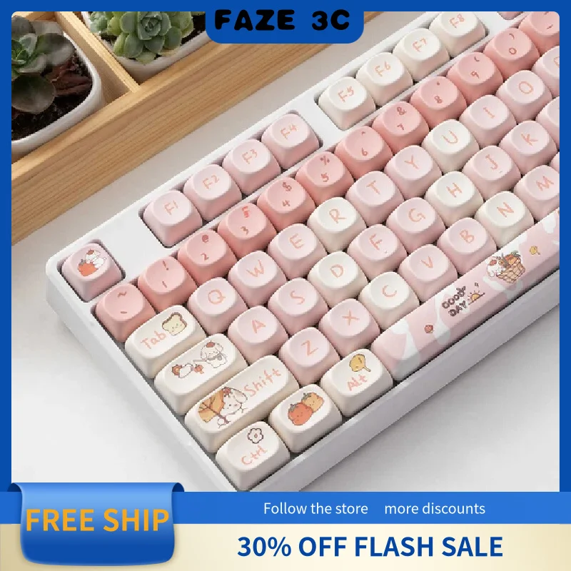 Aula F3108 Mechanical Keyboard 3-Mode Wired Wireless Bluetooth Gradient Key Cap E-Sports Mahjong Voice Girl Office Mute Cute