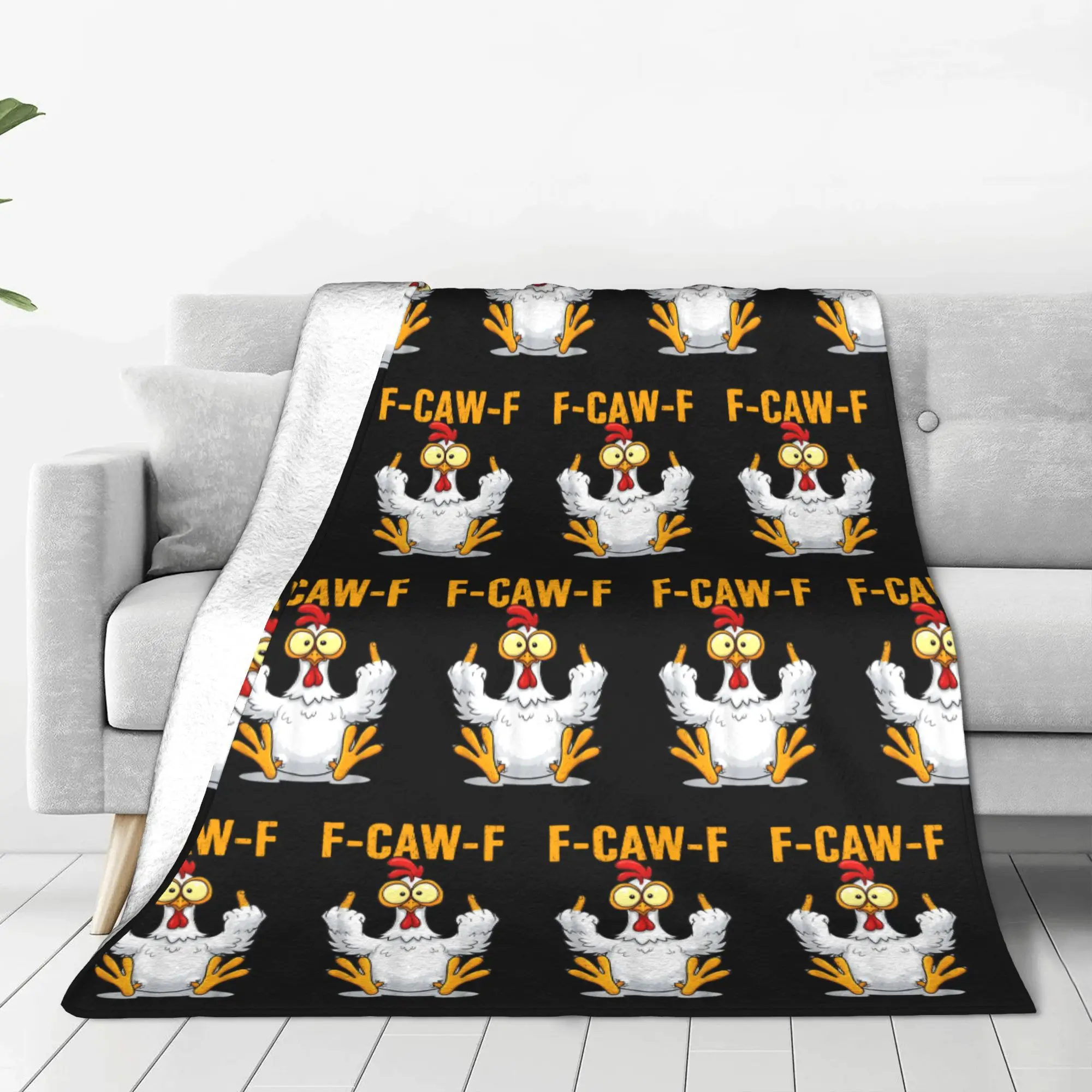 Manta de franela con Meme de gallo y cita, ropa de cama muy cálida de invierno para niño y niña, colcha con patrón para exteriores, funda para sofá cama