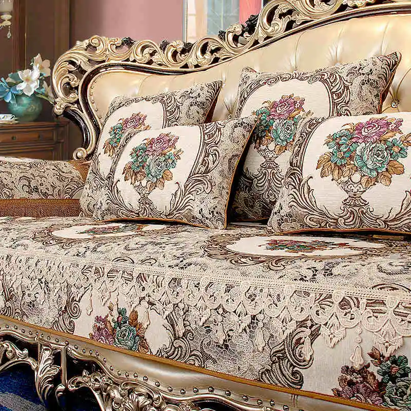 Luxury Chenille Sofa Cover Living Room Anti-Slip Wear-Resistant Jacquard Armchair Seat Cushion Home Decor Comforter