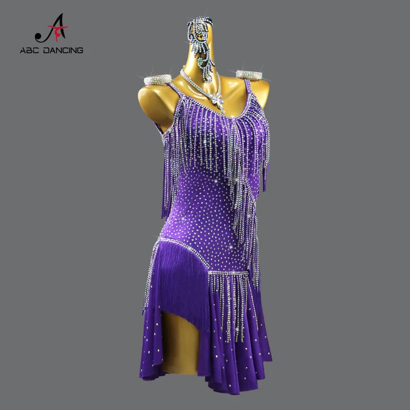 Roupas de dança latina feminino traje de palco esporte festa feminino vestido de noite saia franjas baile de formatura terno midi prática outfits