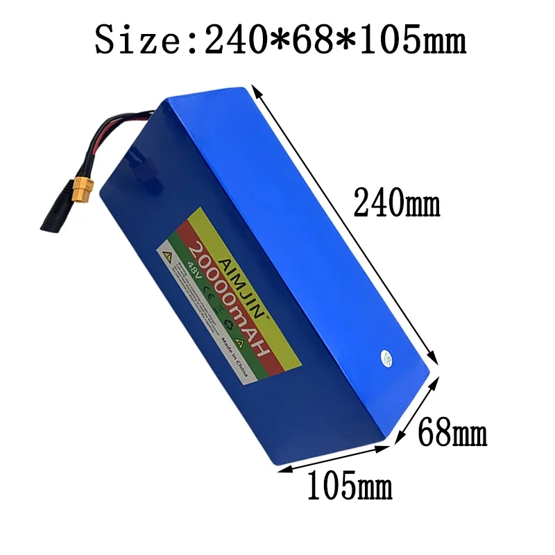 48V 20Ah 18650 Lithium Battery 54.6V 13S5P Rechargeable Battery 1500W Power Equipment, Power Tools, Backup Power Battery Pack