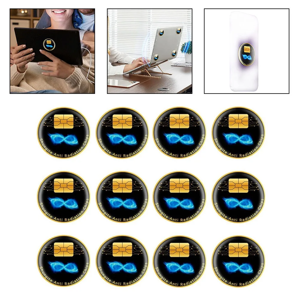 12PC Radiation Protection Stickers Protection Neutralizer EMF Electronic Blocker For Electronic Devices Cell Phones Laptops