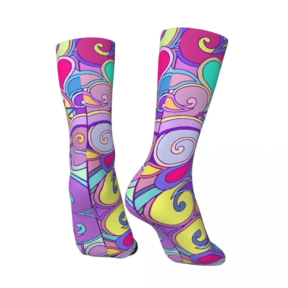 Retro Psychedelic Hippy Peace Art Case Men's compression Socks Unisex Selling Street Style Seamless Printed Novelty Crew Sock