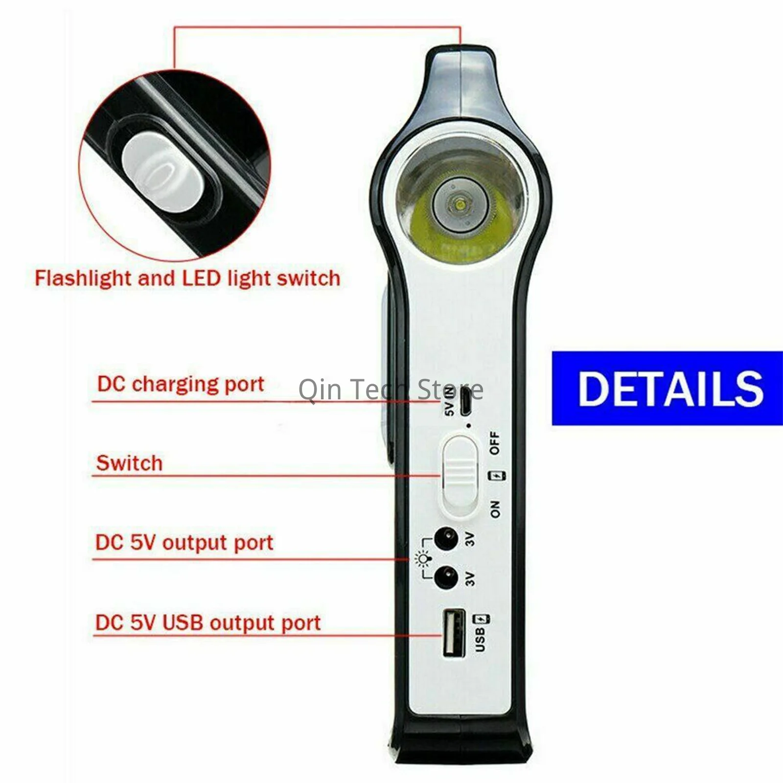 Imagem -05 - Portátil Sistema de Energia do Painel Solar Gerador de Carregamento Usb Acampamento com Led 220v