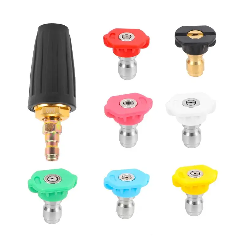 

Plain Turbo Nozzle For Pressure Washer, Rotating Nozzle And 7 Tips, 1/4 Inch Quick Connect, 4000 PSI