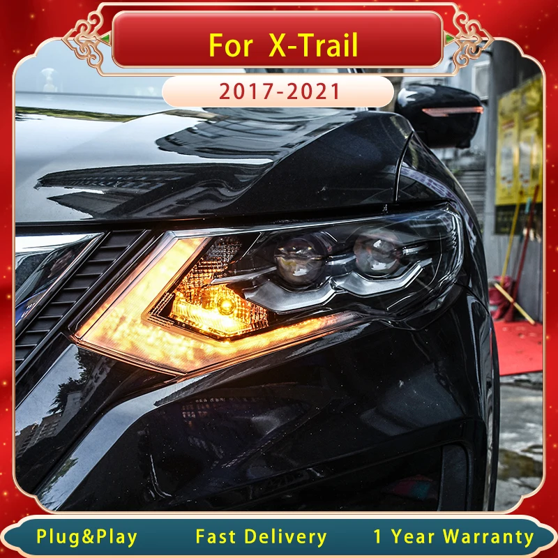 

Car Headlight For Nissan X-trail 2017-2021Upgrade New Style Headlights DRL LED Bi Xenon Head Lamp Accembly