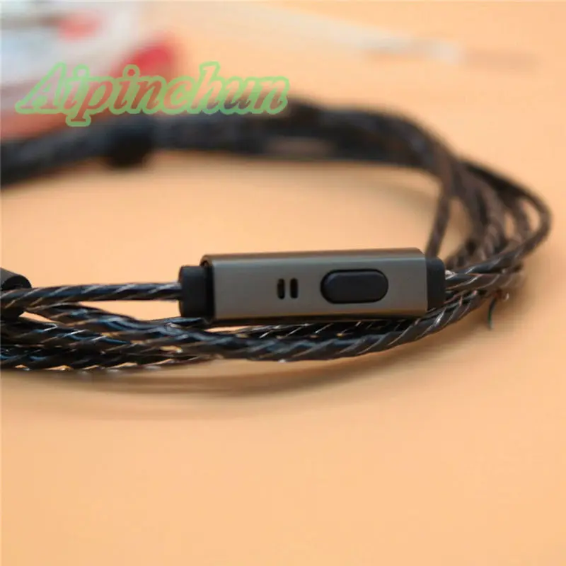 Aipinchun-Cable de Audio para auriculares, conector de 4 polos de 3,5mm, bricolaje, con micrófono, reparación, Cable de repuesto para auriculares AA0224