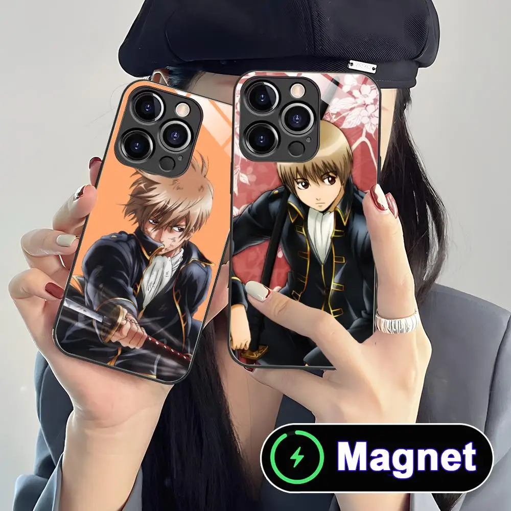 

Gintama Okita Sougo Phone Case for iPhone 17 16 15 14 13 12 11 Air Pro Max Plus Mini Glass Magnet Cover