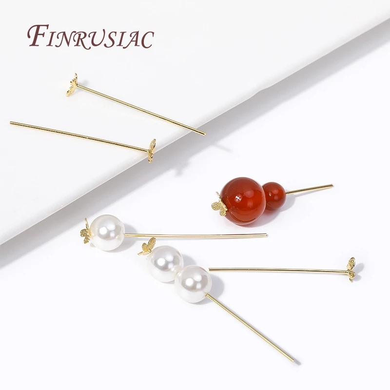 2 Sizes Trendy Butterfly Shaped Flat Pins For Beads,18K Gold//Rhodium Plated High Quality Pins For DIY Handmade Jewellery Making