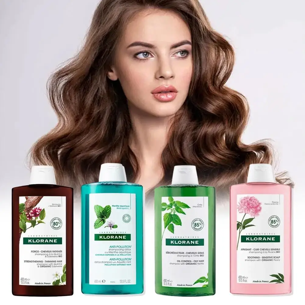 Set de Champú y Suero Anticaída KLORANE con Hierba de la Oruga, Peonía, Quinina y Menta para Limpieza Profunda y Control de Grasa