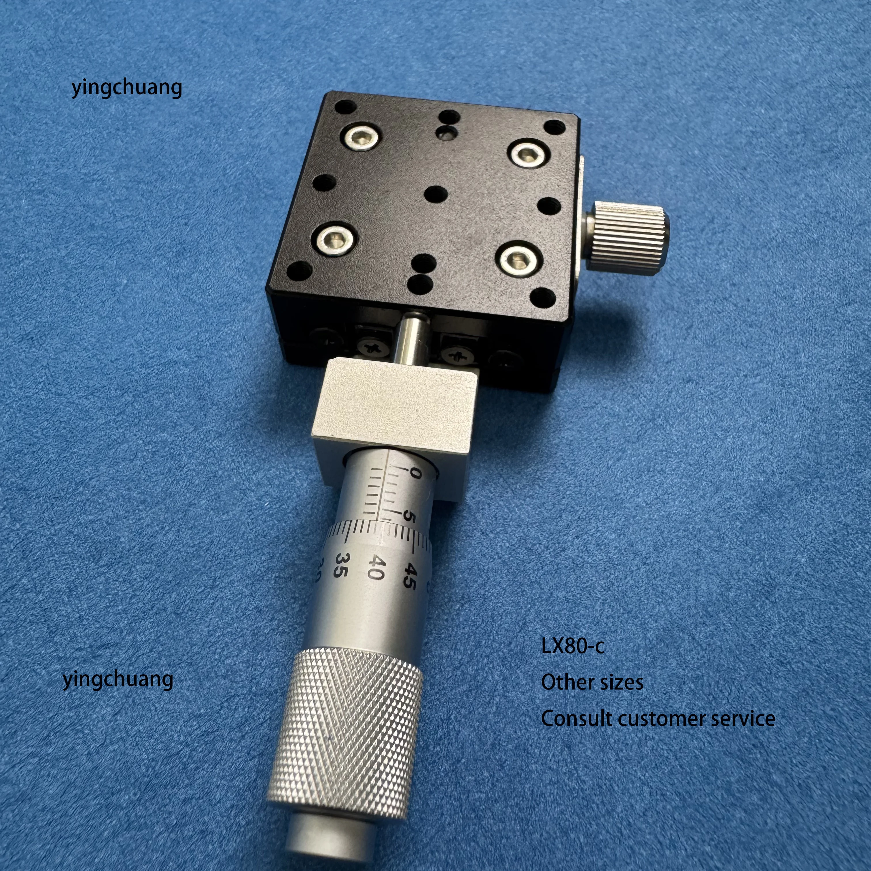 LX100 X axis manual high-precision displacement platform optical displacement platform cross roller guide slide precision Color: