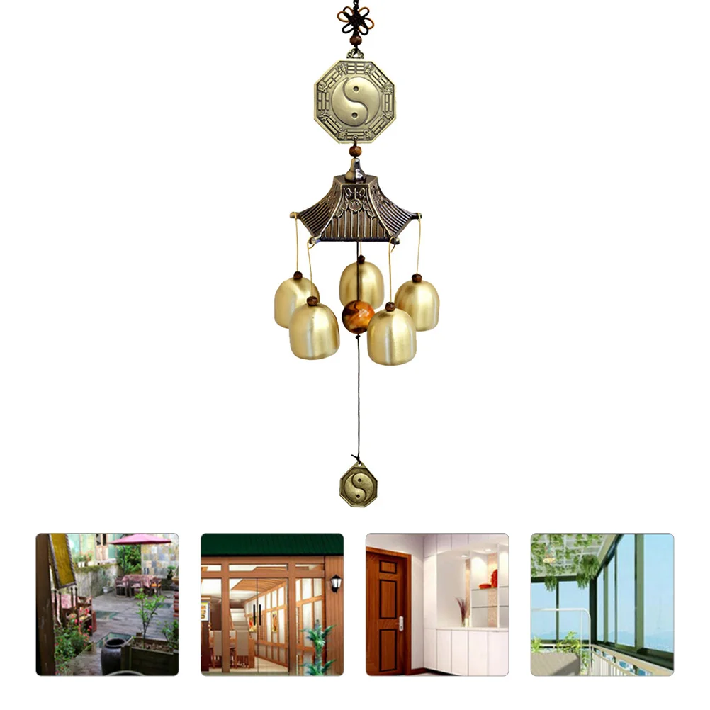 

1Pcs Metal Wind Chime Vintage Copper Bell Pendant Home Garden Decoration Praying Blessing Pendant Copper Wind Chime