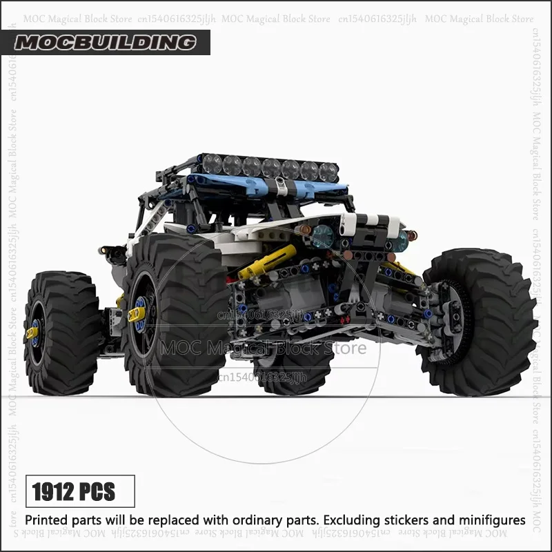 Modèle de voiture de ville de vitesse, blocs de construction MOC, briques technologiques à quatre roues motrices, véhicule tout-terrain RC modulaire, bricolage, jouets à assembler, cadeaux