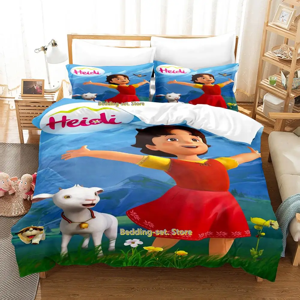 Heidi Bedding Set Single Twin Full Queen King Size Bed Set Adult Kid Bedroom Duvetcover Sets Anime couette de lit 2 personnes