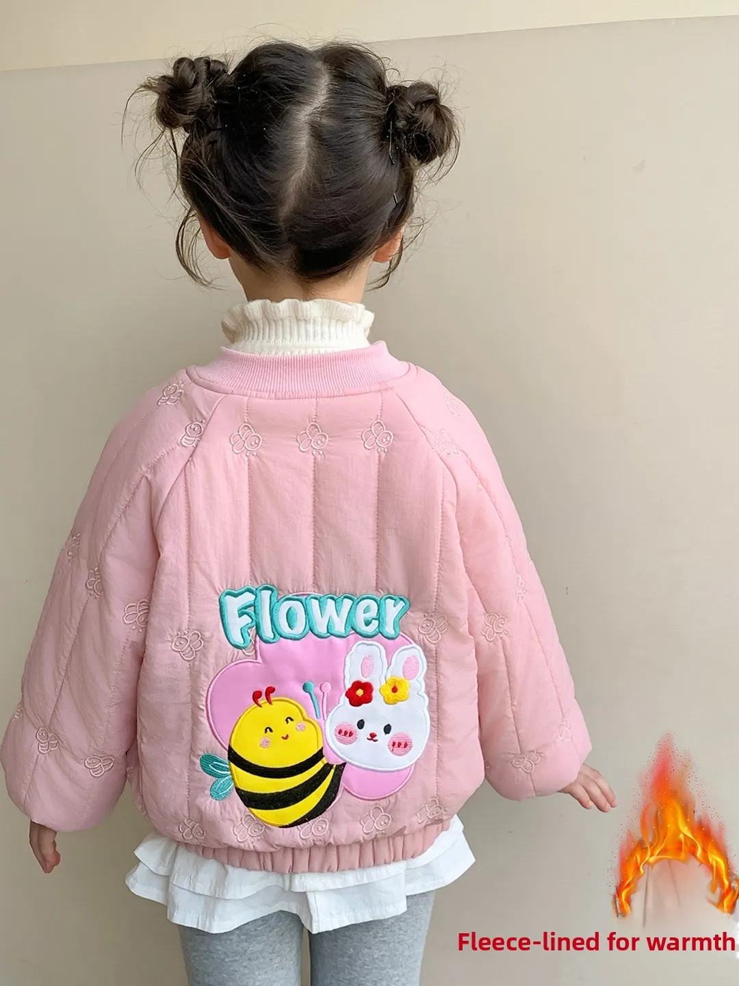 

Girls Fce Lined Jaet Thiened Cotton Padded Winter Clothes Children's Outerwear Trendy Baby Girl's Cotton Top