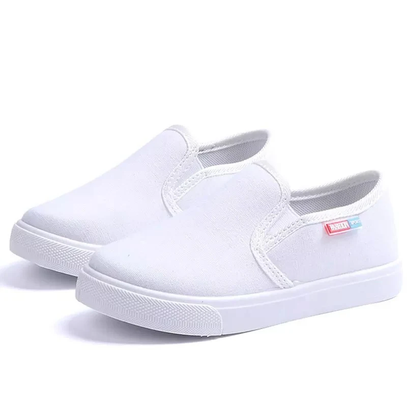 JGVIKOTO Fashion Boys Canvas Shoes Fashion Soft Breathable Kids Casual Sneakers Children Flats Loafers Solid Color Slip-on 27-38