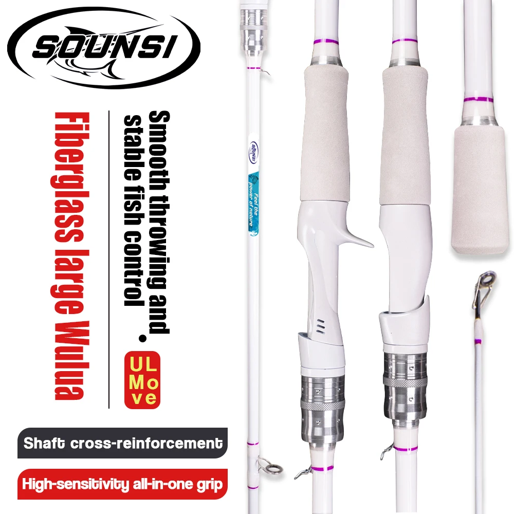 

SOUNSI Casting Spinning Fishing Rod M 1.65/1.8/2.1m UltraLight Carbon Fiber Rod Pole 2 Section 5-28g Lure Weight