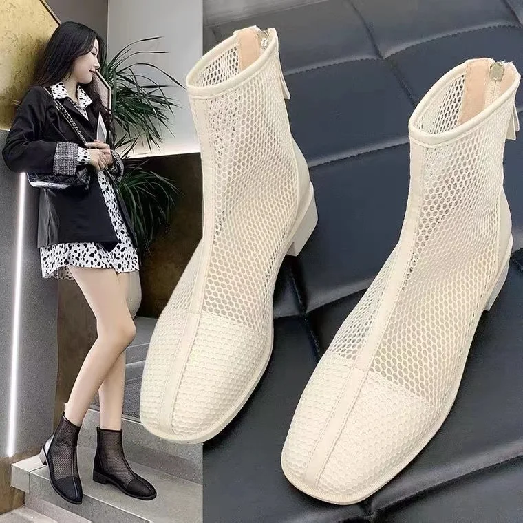 Women\'s shoes boots 2020 summer new fashion mesh breathable short boots