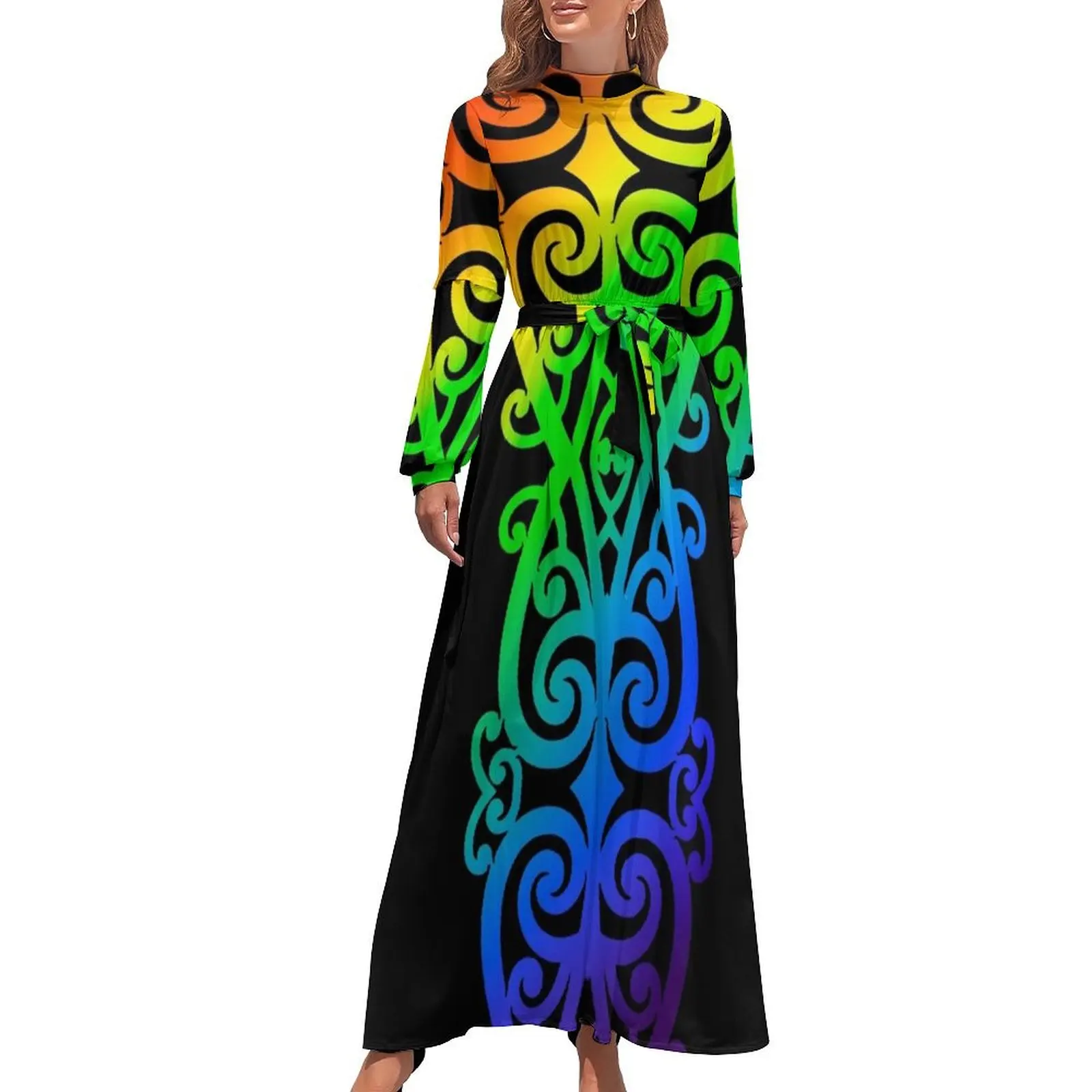 

Rainbow Colorful Māori Koru - Denotes New Beginnings Long Dress dresses for women 2024 luxury designer party Female clothing