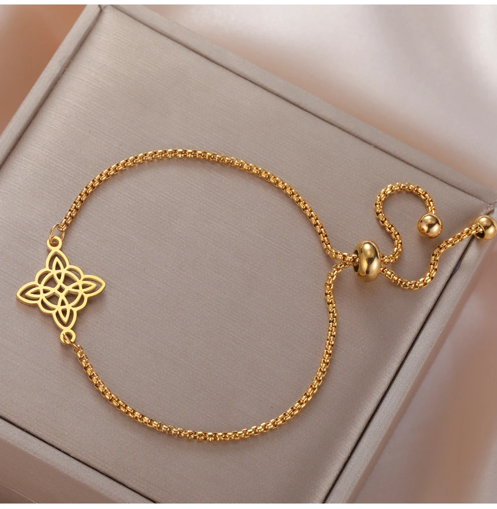 COOLTIME Irisches Wicca-Hexenknoten-Armband, Edelstahl, keltischer Knoten, verstellbare Damen-Armbänder, Modeschmuck, Geburtstagsgeschenk – Detail 10