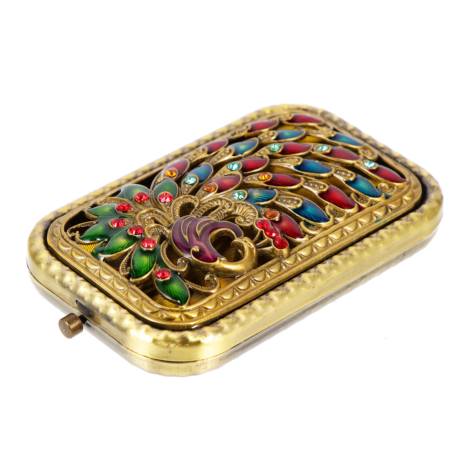 กระจกโลหะแบบพกพาสองด้านทนทานต่อการสึกหรอขนาดกะทัดรัดสำหรับผู้หญิงวัยรุ่นปาร์ตี้ปิกนิกท่องเที่ยว