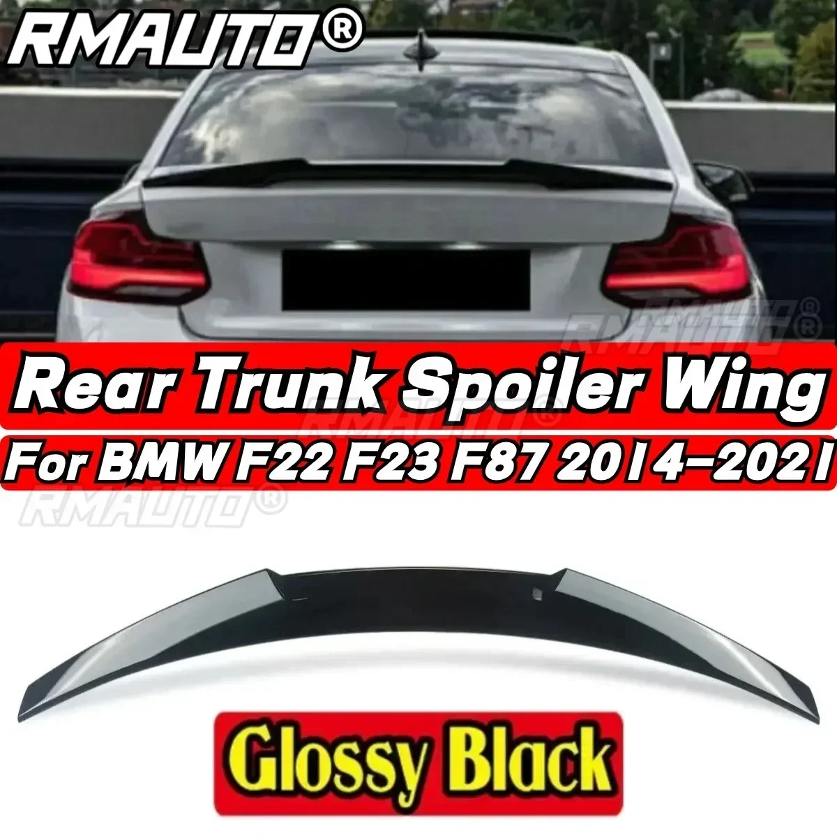 Car Rear Trunk Spoiler Glossy Black Car Rear Spoiler Wing Body Kit For BMW F87 M2 F22 M240i 2014-2021 Car Accessories