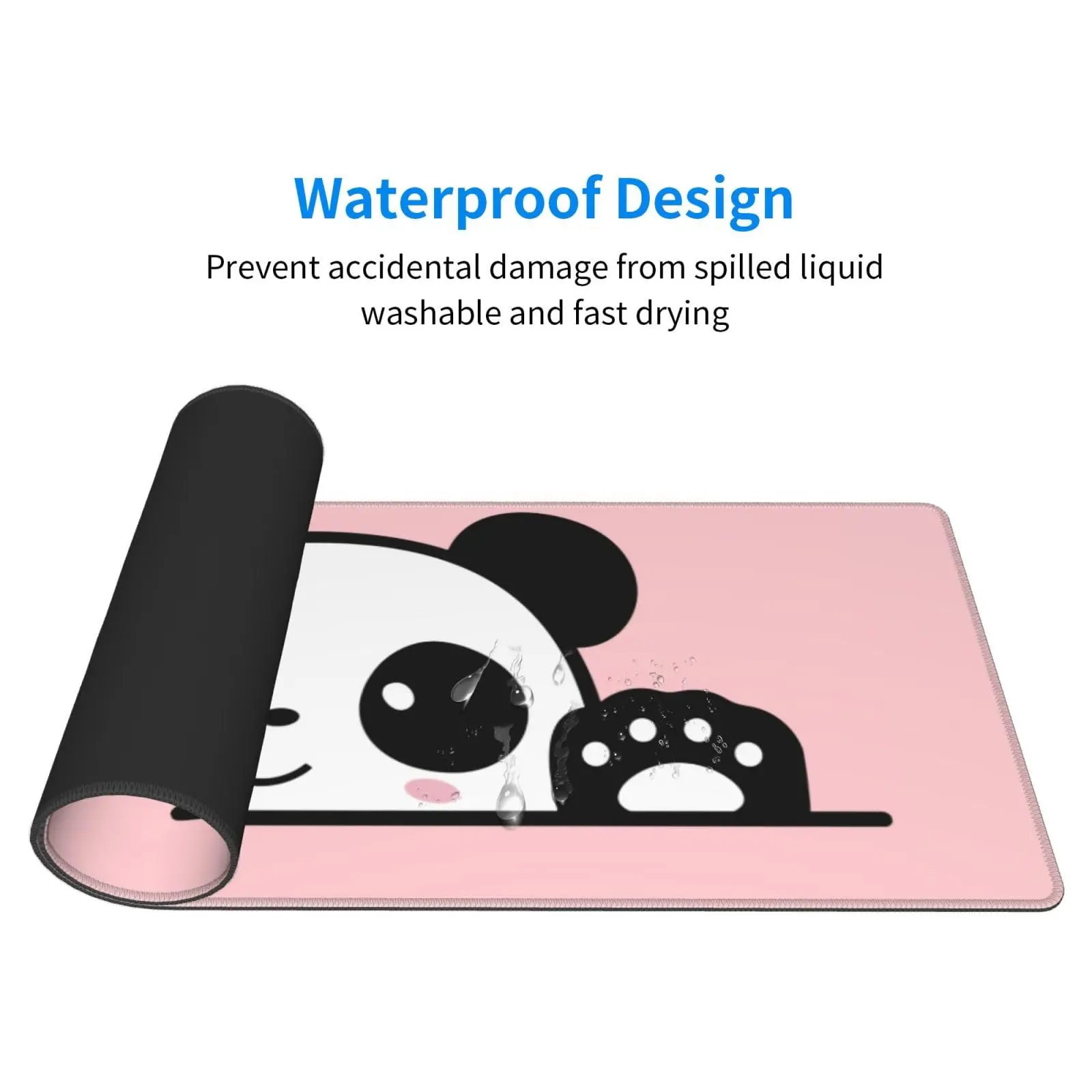 Alas Mouse Besar Merah Muda Cakar Melambaikan Panda Lucu Alas Mouse Gaming Alas Meja Alas Karet Antiselip untuk Alas Keyboard dan Mouse