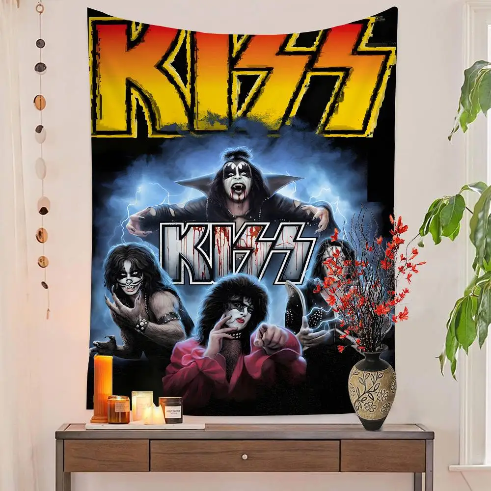 

Vintage Heavy Metal Kiss Band Cartoon Tapestry Bohemian Wall Tapestries Mandala Wall Hanging Sheets
