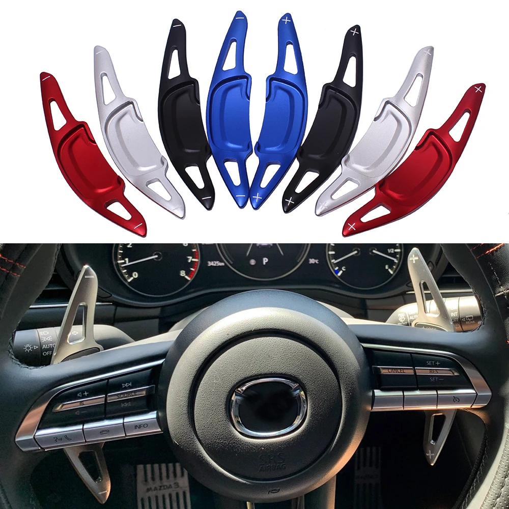 1Pair Steering Wheel Gear Shift Paddle Shifter For Mazda 3 Mazada3 CX30 CX-30 2020 2021 2022 Aluminum Alloy Paddle Extension