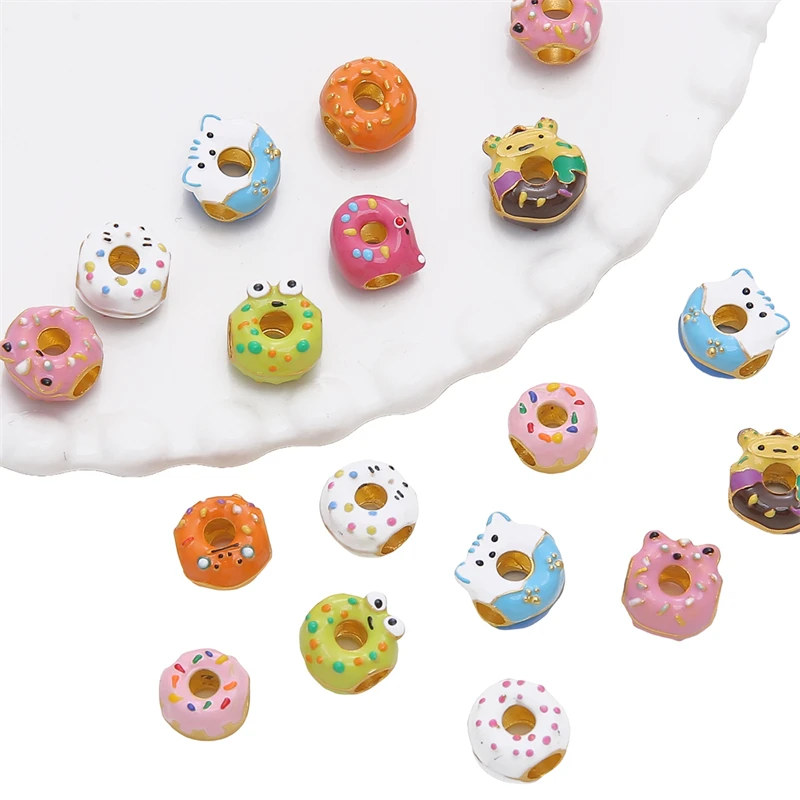 1 шт., серьги-пончики из металлического сплава, бусины из сплава для ювелирных изделий своими руками, модные поделки