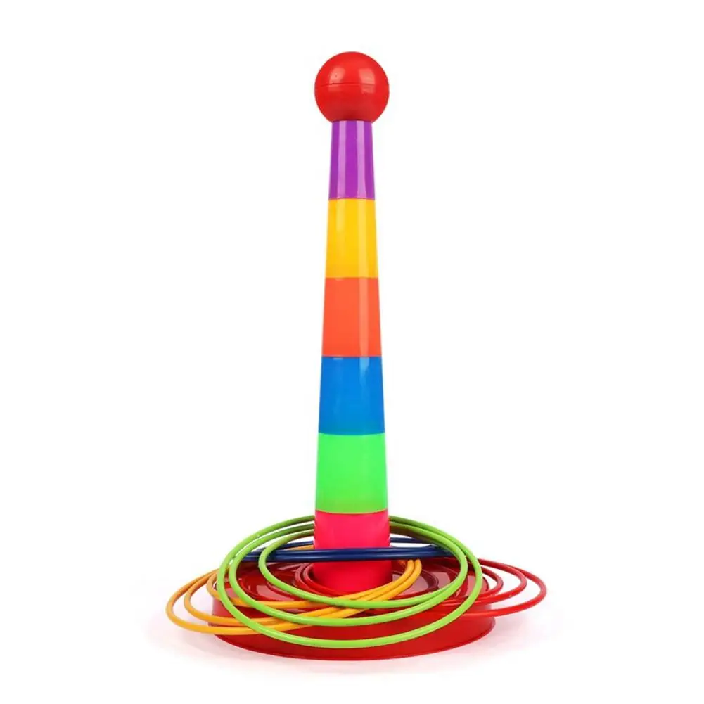 Children Throw Circle Game Ferrule Stacked Toys Fun Interactive Circle Layers Early Education Gift Outdoor Throwing Ring Game