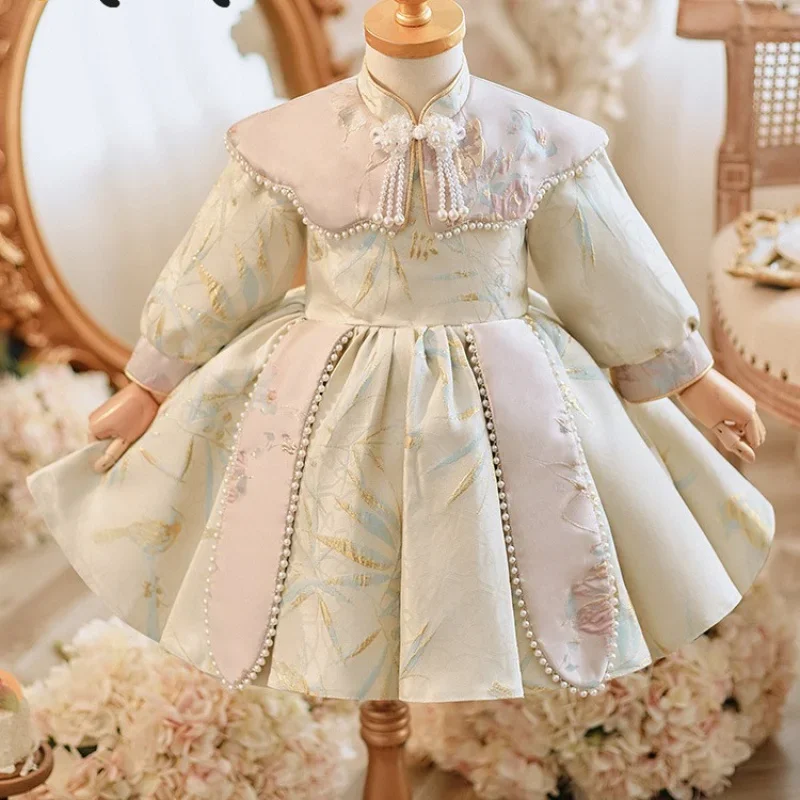 

Girls' Baby's One-Year-Old Dress r Catch Zhou National Style Tang Suit Children's Chinese New Year Cheongsam