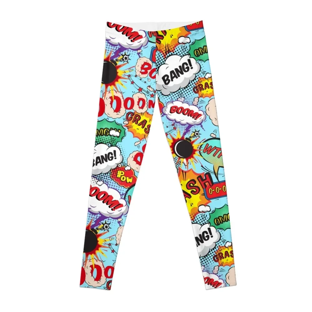 

Comic Bang Boom OMG Crash WTF POW OPS Dresses Leggings Jogger pants legging gym Women's sportswear Womens Leggings