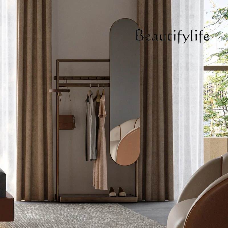 Italian light luxury full-length mirror coat rack integrated modern simple bedroom floor-to-ceiling full-length mirror