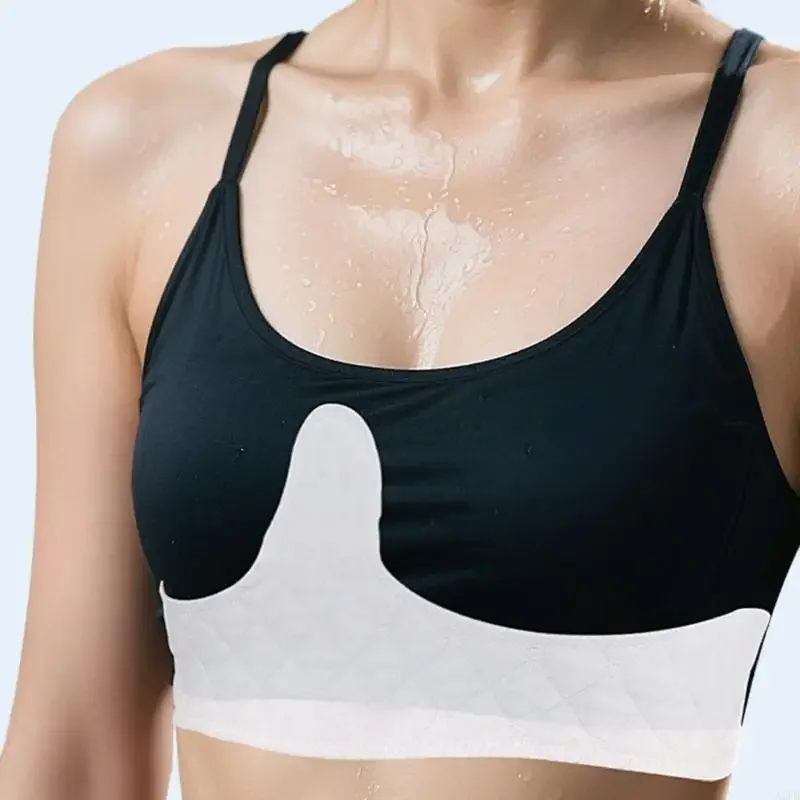 10x Bantalan Bra Pengatur Kelembapan Peredam Keringat Bagian Bawah Dada Sisipan Dapat Digunakan Kembali Tahan Bau untuk Wanita