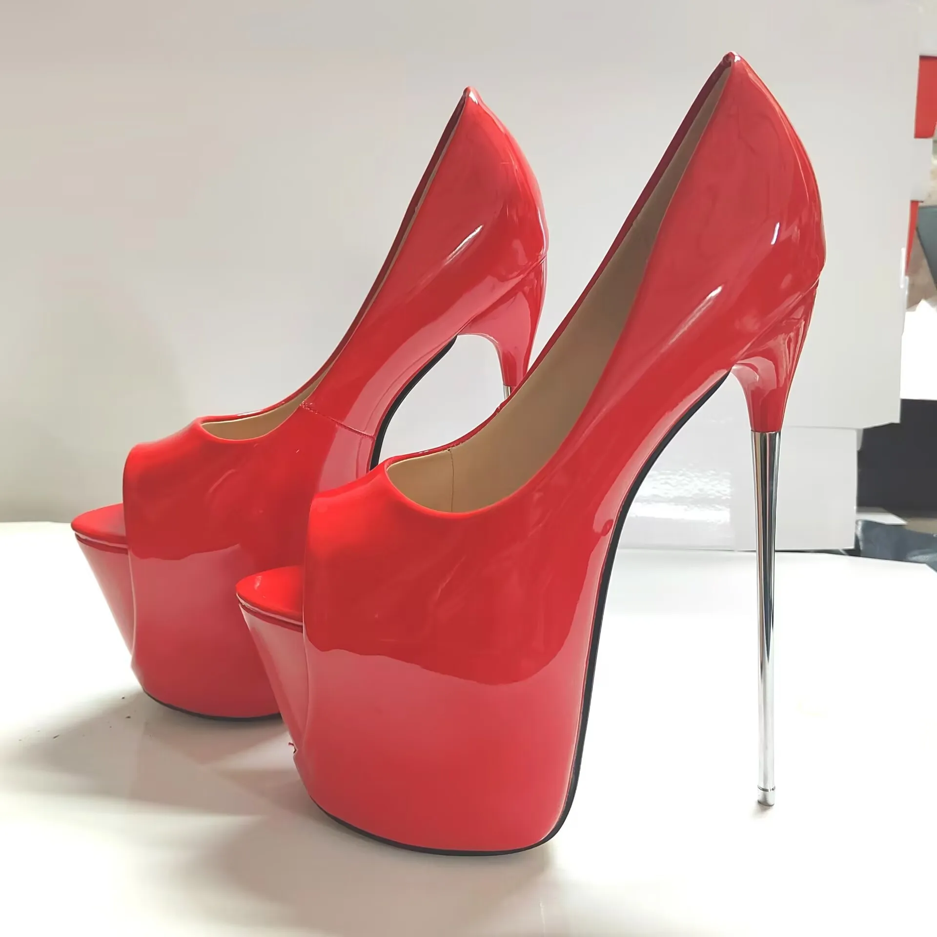 Pole Dance High Heels 19/22 CM Super Extreme Platform Women Pumps Metal Heel Big Size 50 Pink Green Sexy Woman Wan Leisure Heels