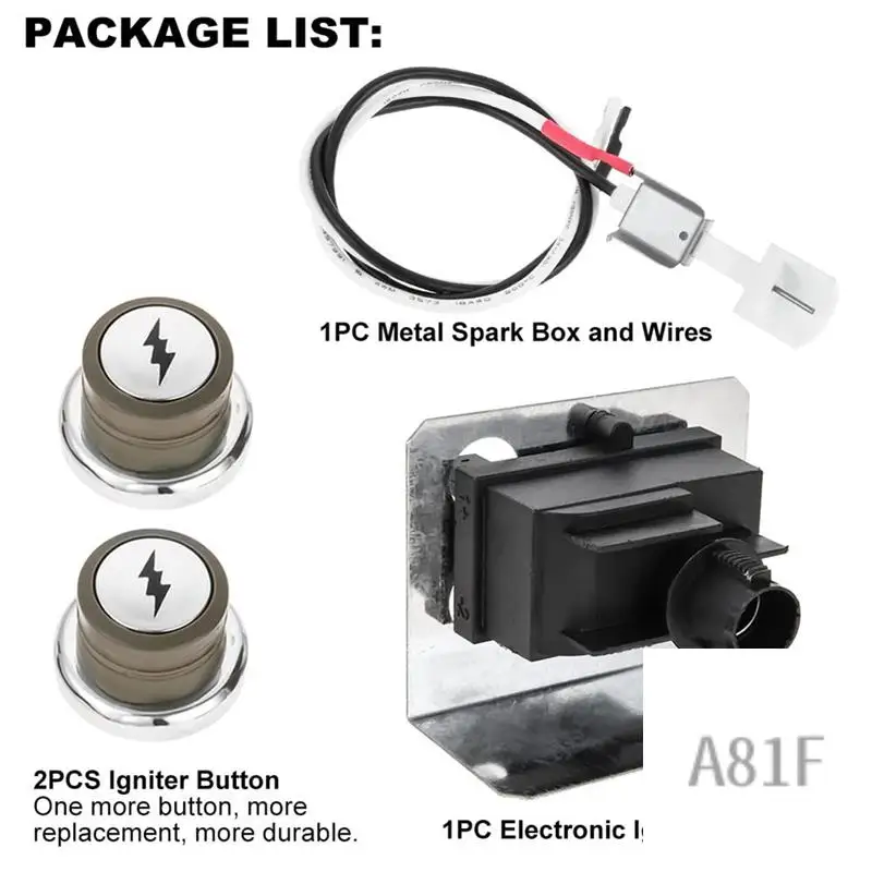 

Grill Grill Ignition Kit For 67847 Weber Genesis 300 Series (2008-2010) E/S-310 & 320, EP/CEP-310 & 320 Easy Install Easy To Use
