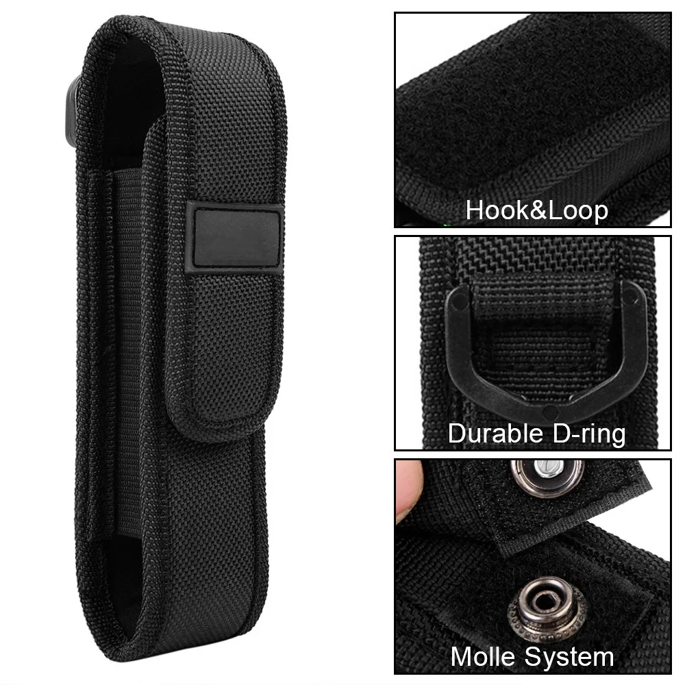 Airsoftsports Molle Nylon Flashlight Pouch Tactical Combat Portable Lightweight Eletronic Torch Carrier Bag Outdoor Utility Tool