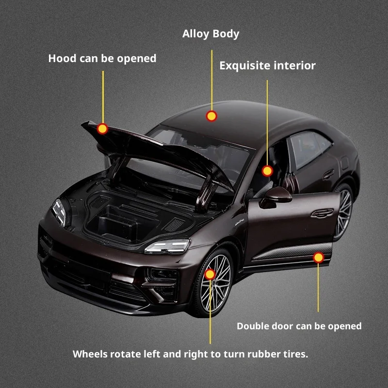 New Bburago 1:24 Scale Porsche Macan Turbo Electric Alloy Car Model Custom Toy For Children Gift Simulation Miniature Diecasting