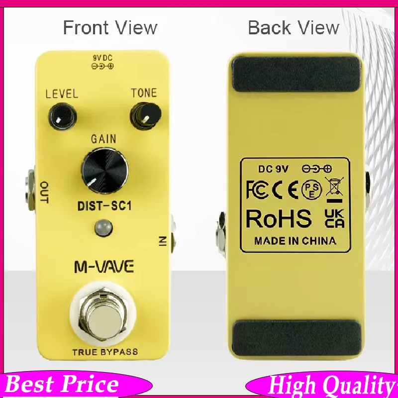 

M-VAVE Distortion SC1 Twisted Guitar Single Block Effect Classic Warm Smooth Style Guitar Effect Pedal Guitar Parts & Accessory