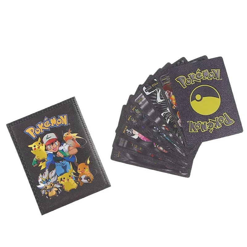 Original Pokemon Cards Pikachu Random 10 Gold Foil Party Games Anime Peripherals English Table Game Card Collection Kids Toys