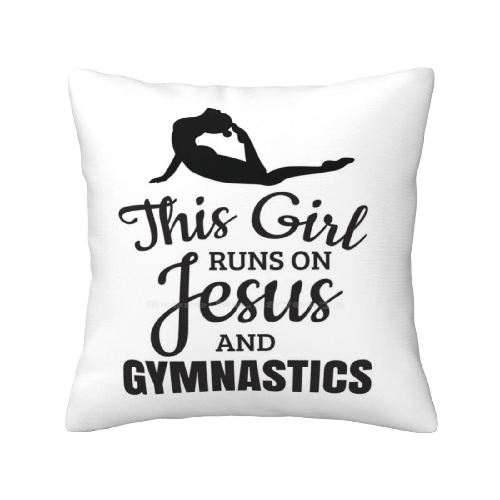 Gymnastics Shirt , Girls Gymnastics Gift , Runs On Jesus Home Sofa Car Cushion Cover Pillowcase Gymnastics Player Gymnastics