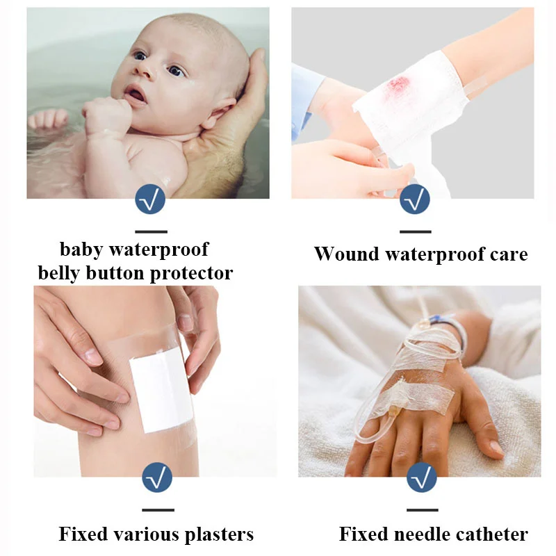 100Pcs Waterproof Tattoo Film Aftercare Protective Skin Healing Repair Medical PU Film Sticker Wound Dressing Fixation Tape