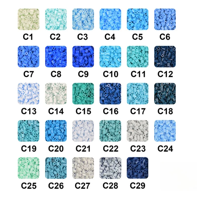 C set of 29 colors, 10 grams each (approx. 5000 beads per pack, 29 packs total), DIY pixel puzzle and handmade bead materials