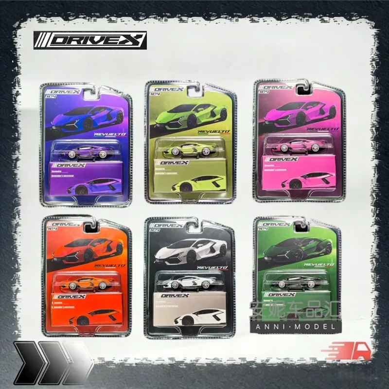 [En stock] Modèle de voiture en alliage Drive X 1:64 Lamborghini Revuelto Aston Martin, pour jouets pour garçons, articles de collection et de décoration.