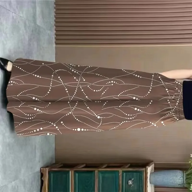 

Summer Ladies Floral Wide Leg Pantalons Korean Women Large Size 6XL Casual Trousers Spring Femme High Waist Ice Silk Pants Skirt