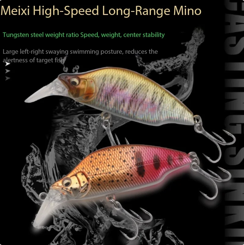 

Stream Sinking Minnow Anti Current Stable Sinking Design Balanced Longcast Meixi Shape Stream Specialized for Perch Trout