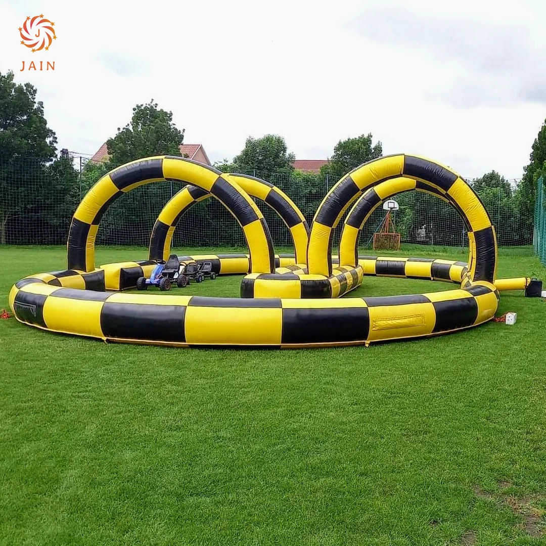 8*16M PVC Inflatable Rrch Race Track Bumper Car Didi Cars Toy Cars Racing Arena Go Kart Race Track for Kids