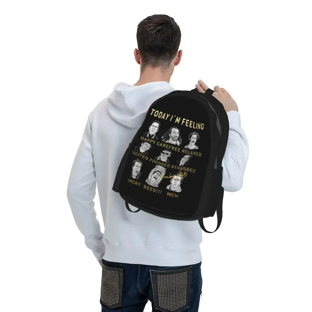 Merry Christmas St Nicolas Cage Student Backpack School Bag Hiking Travel Daypack for Boys Girls Bookbag Shoulder Bags