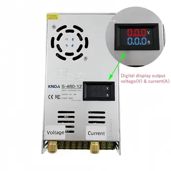 Nastavitelný spínaný zdroj DC 0-12V 12V 40A 480W Napájecí zdroj pro digitální displej 110V 220V AC na DC 12V Napájecí zdroj 8 nejlepší prodej Napájecí zdroj 12V 40A - №8